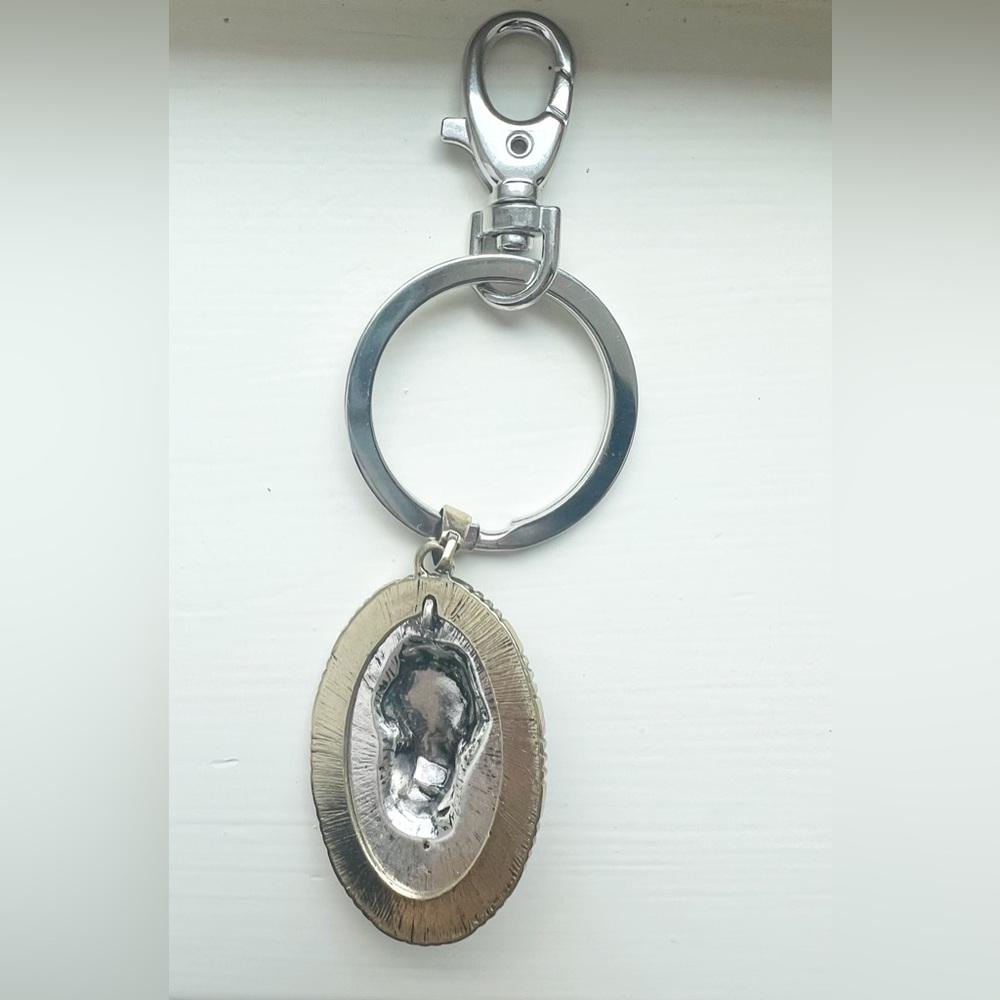 Lion Head Keychain - Silvertone - New! - Picture 3 of 6